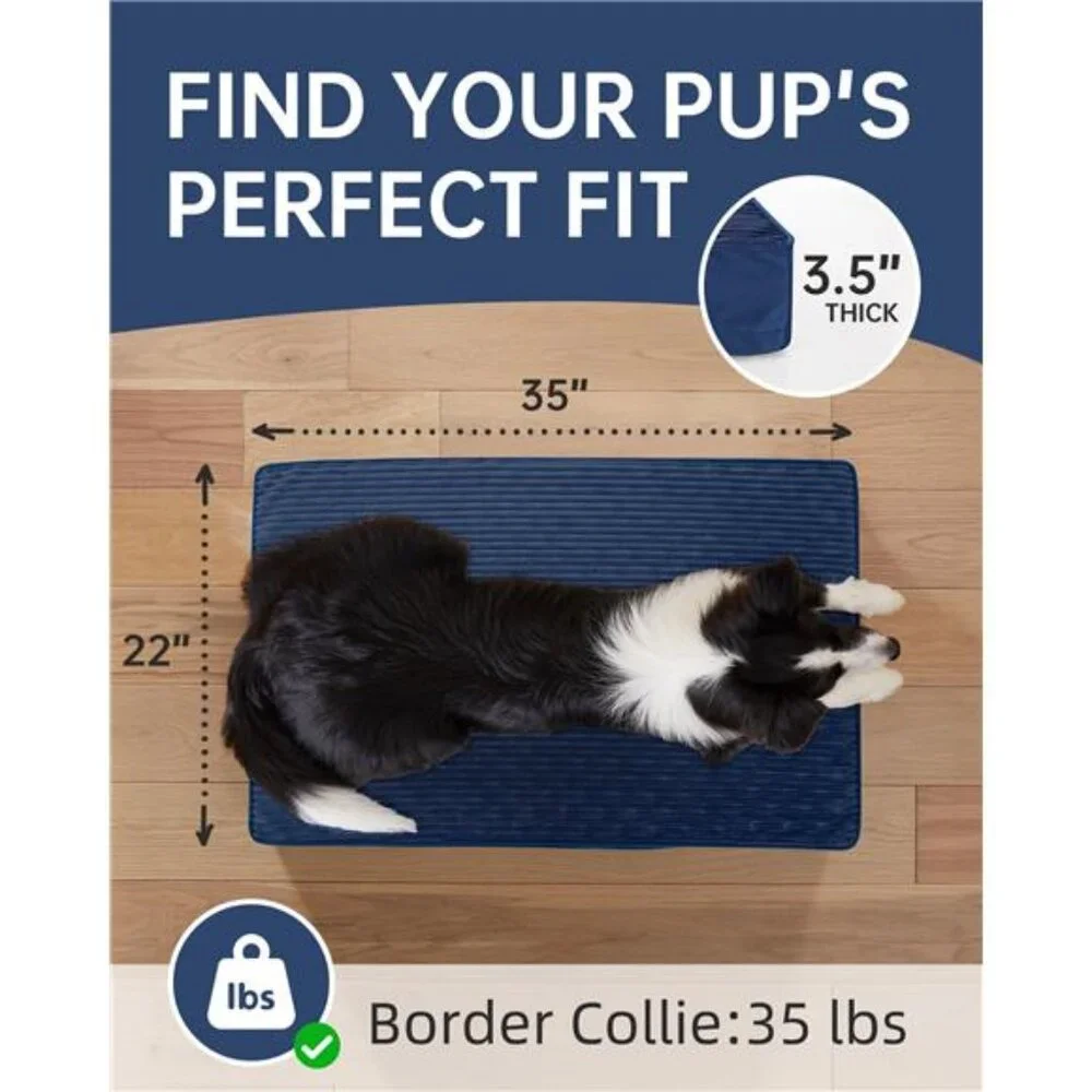 Navy Orthopedic Dog Bed Large Dogs Non-Slip Bottom Waterproof Size(35